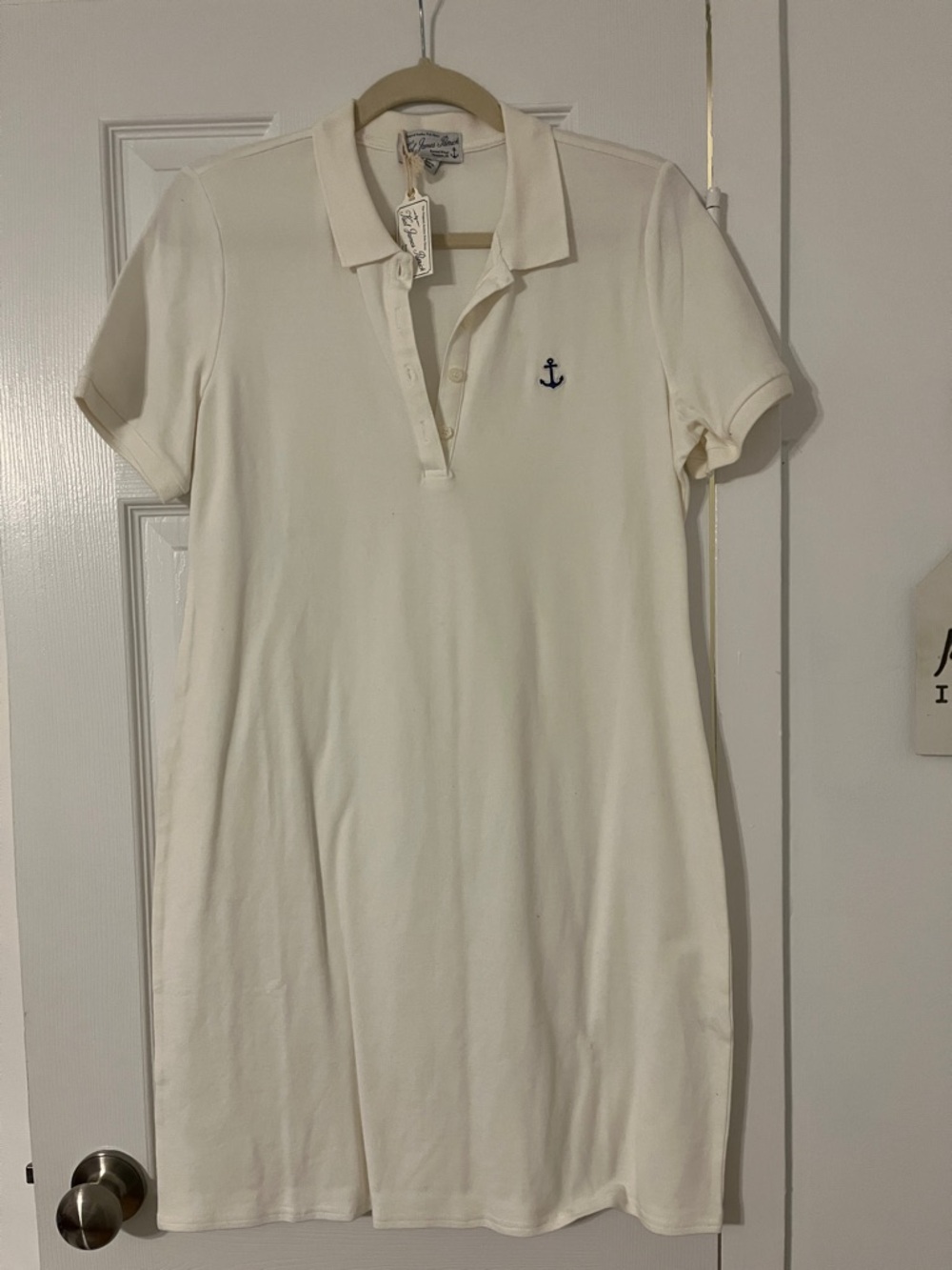 Kiel James Patrick Cream Polo Mini Dress with Navy Anchor